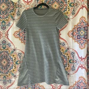 Zara Trafaluc Grey Striped Casual Skater TShirt Dress